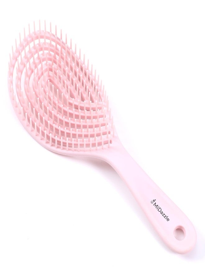 Omidazzle Midazzle Premium Gradient Pink 3D Hair Brush For Men & Women | All Hair Types, Get Neem Wood Comb Free - Image 3