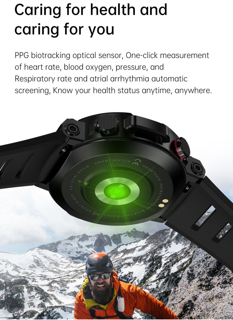 RollsTimi  - Men's Sports Smartwatches Military Waterproof Smart Watch for Women Fitness Tracker, Bluetooth Call, Heart Rate Blood Pressure Monitoring - Image 1