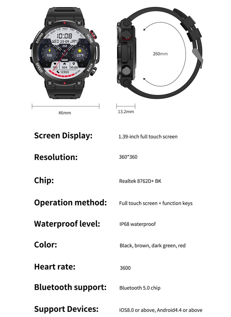 RollsTimi  - Men's Sports Smartwatches Military Waterproof Smart Watch for Women Fitness Tracker, Bluetooth Call, Heart Rate Blood Pressure Monitoring - Image 1