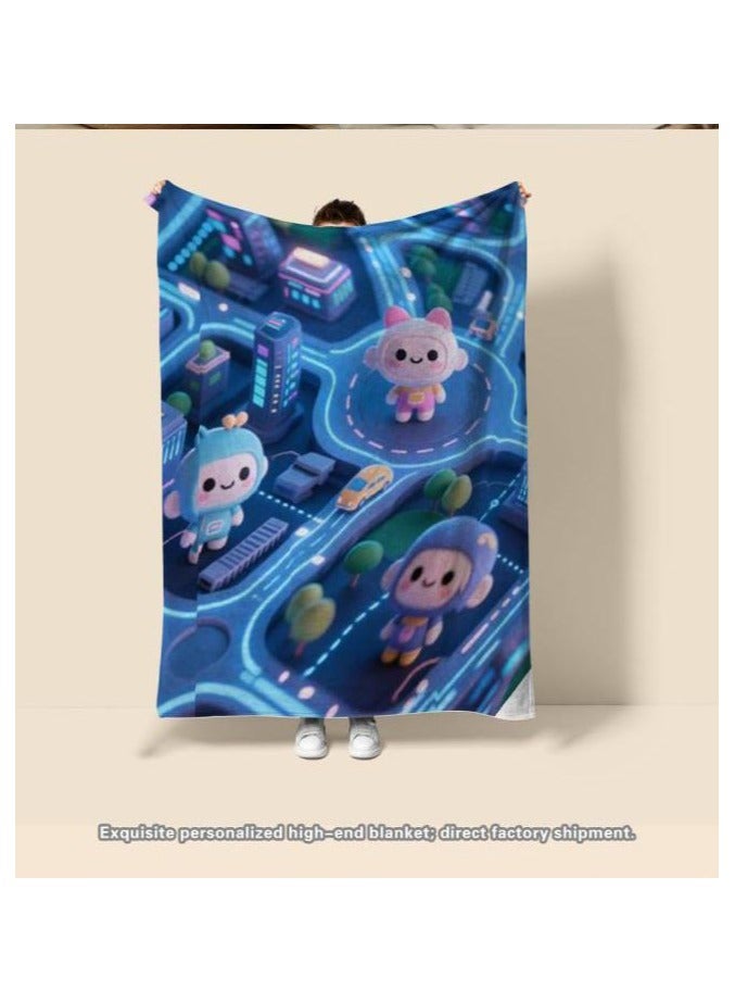 general Flannel thin blanket (warm and comfortable, suitable for sleep, gaming, dust removal and sandproof) 150cm*200cm - 726 - Image 4