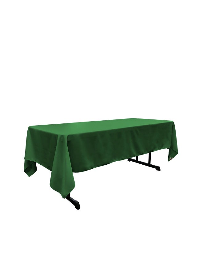 LA Linen Polyester Poplin Washable Rectangular Tablecloth Stain And Wrinkle Resistant Table Cover Fabric Table Cloth For Dinning Kitchen Party Holiday 60 By 102-Inch Emerald Green 60 In X 102 In - Image 1