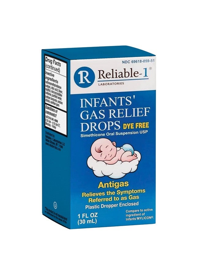 Reliable-1 Laboratories Reliable-1 Laboratories Infants Gas Relief Drops Stomach Relief Gas Drops for Babies, Infants and Toddlers | Simethicone Baby Gas Relief | Safe for Newborns, Dye Free Formula | 1 Fl Oz - Image 1