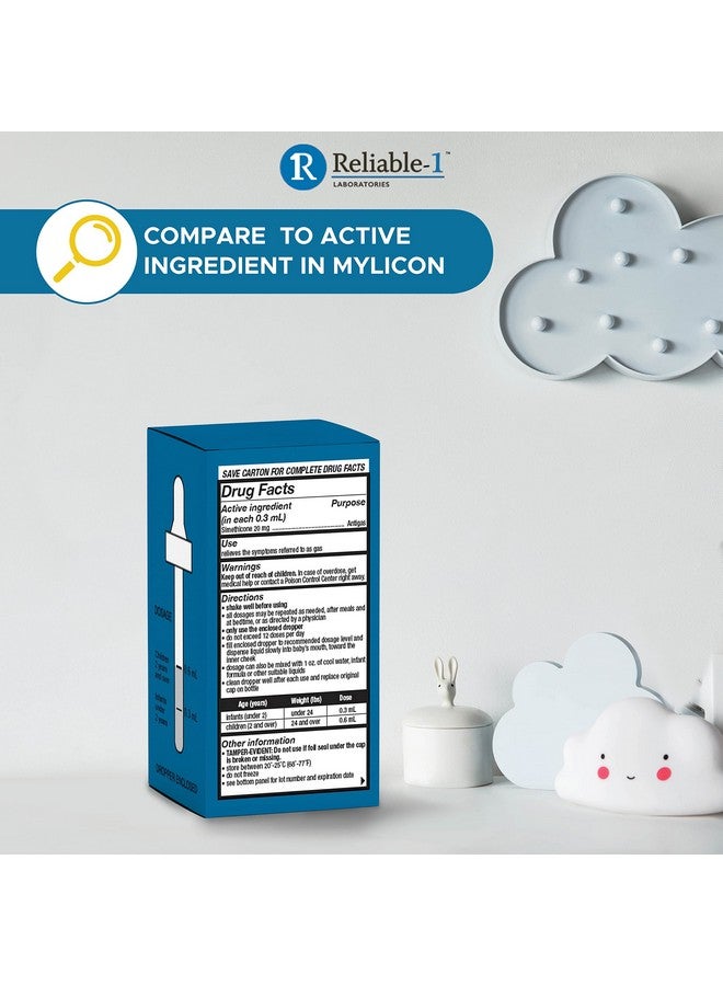 Reliable-1 Laboratories Reliable-1 Laboratories Infants Gas Relief Drops Stomach Relief Gas Drops for Babies, Infants and Toddlers | Simethicone Baby Gas Relief | Safe for Newborns, Dye Free Formula | 1 Fl Oz - Image 5
