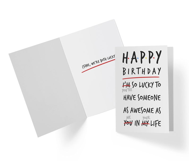 Karto Sweet Birthday Card for Husband Wife Him Her - Large 5.5x8.5 inch Boyfriend Girlfriend Birthday Cards - Happy Lucky - Image 3
