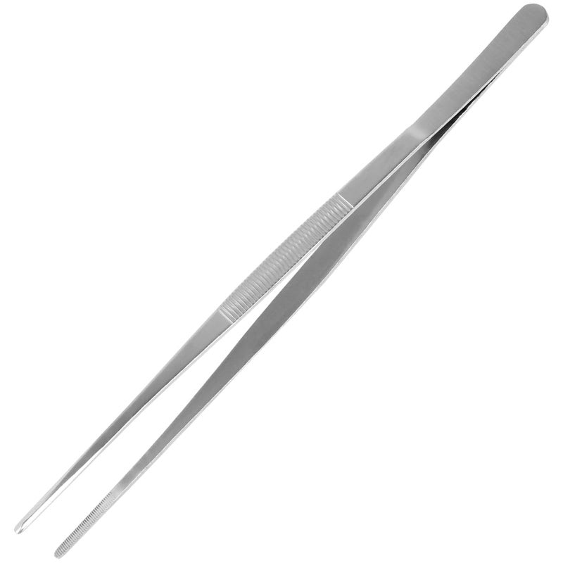 AHIER 12inch Kitchen tweezer Stainless Steel, Long tweezer with Precision Serrated Tips for Cooking Pincette for Sea food, Bar Tweezer - Image 1