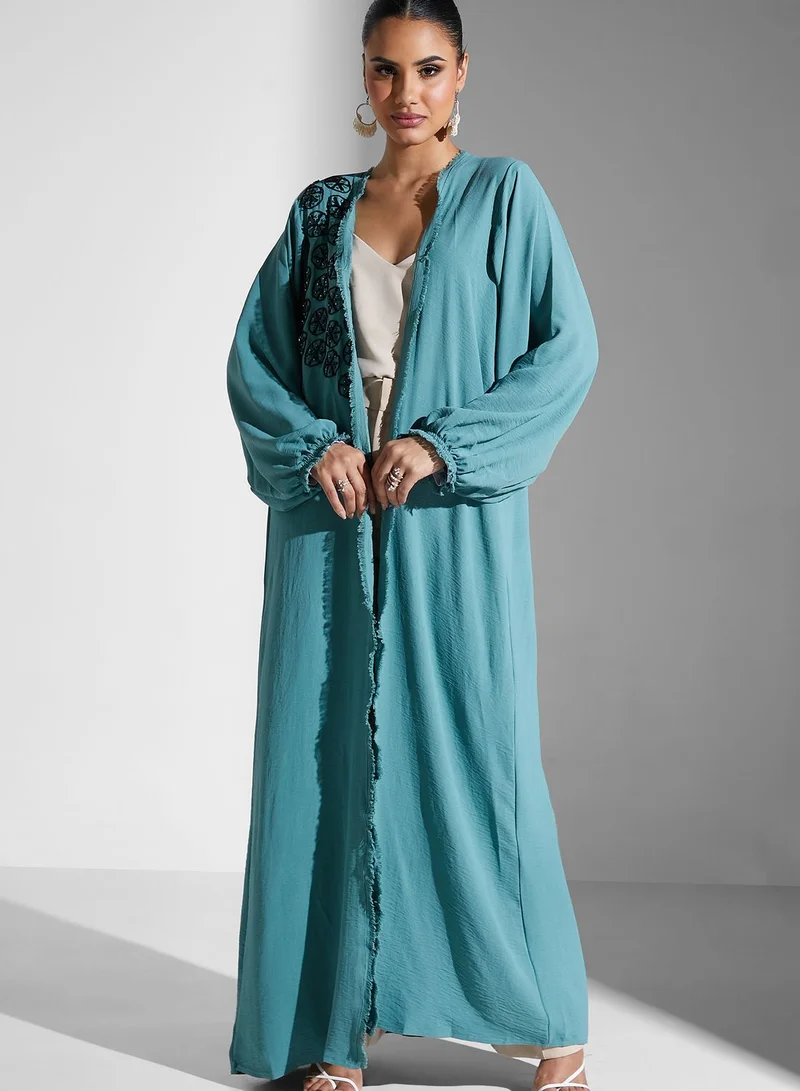 Threadz by Ajooni Embroidered Stylish Abaya