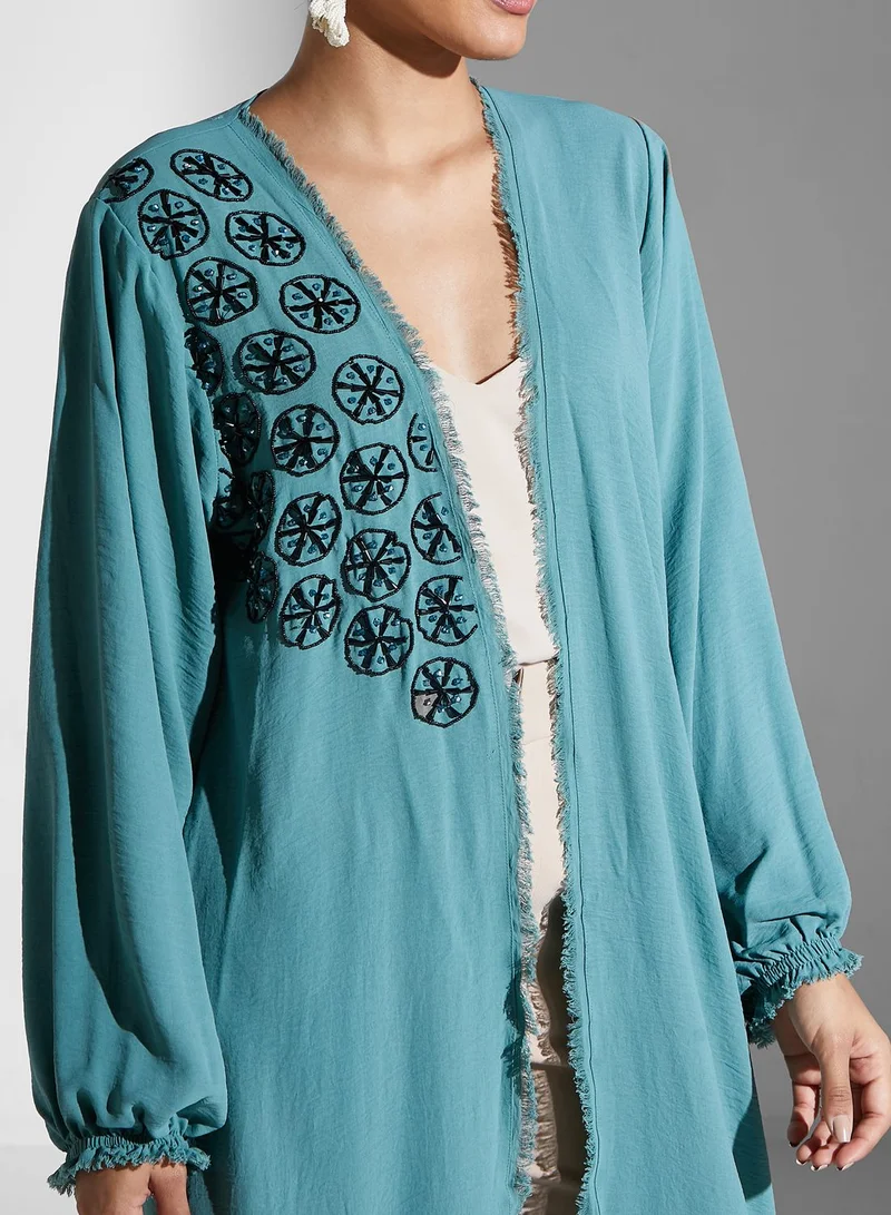 Threadz by Ajooni Embroidered Stylish Abaya