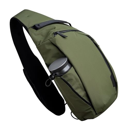 ALPAKA Metro Crossbody Left Shoulder 7.5L - Crossbody Bag Men,Sling Backpack - Fits 11" Tablet - Single Shoulder with YKK Zipper - Expandable Water Bottle Pocket - Phone Sleeve- Green Axoflux 210D - Image 1