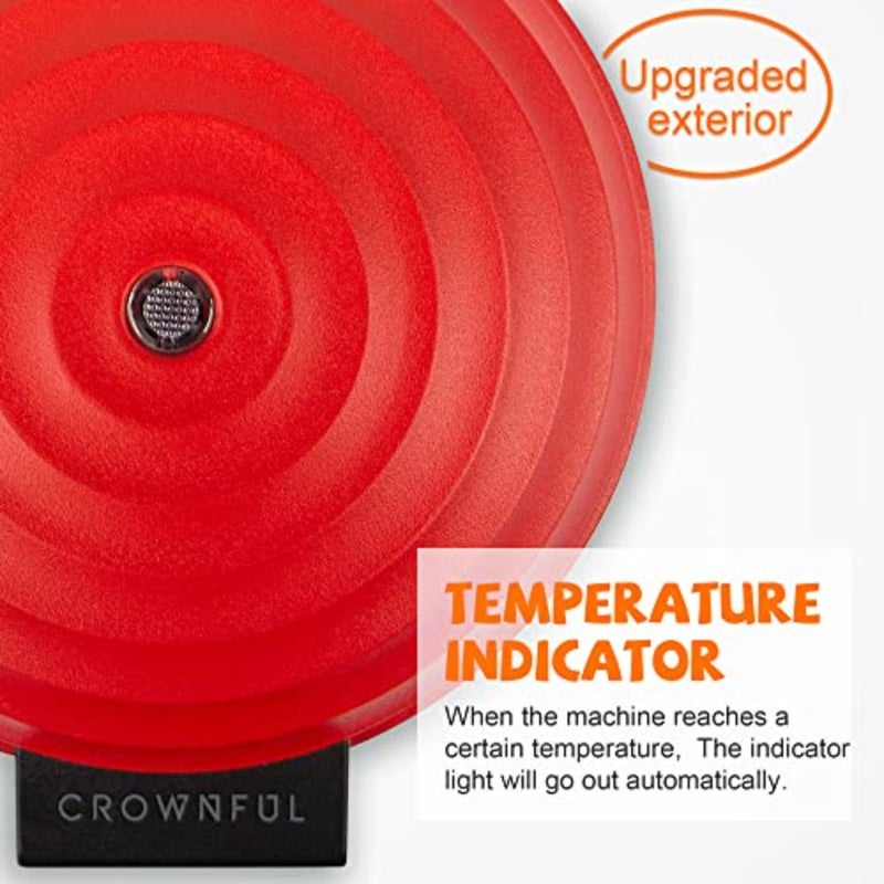 Mini Waffle Maker Machine, 4 Inch Chaffle Maker with Compact Design, Easy to Clean, Non-Stick Surface, Recipe Guide Included, Perfect for Breakfast, Dessert, Sandwich, or Other Snacks, Red - Image 5