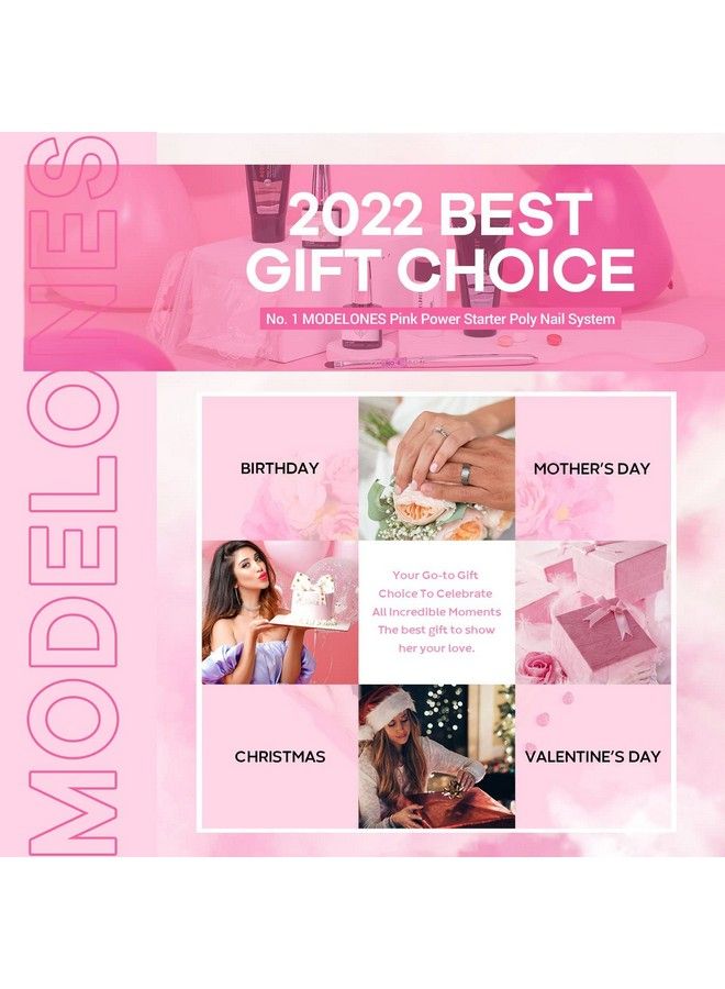 modelones Poly Nail Gel Kit 6 Colors With 48W Nail Lamp Slip Solution Rhinestone Glitter All In One Kit For Nail Manicure Beginner Starter Kit Diy At Home Beauty Gift - Image 4