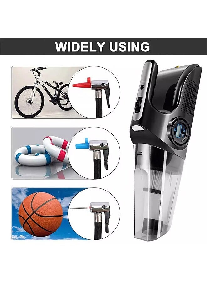 Car Vacuum Cleaner - Corded Plug Dustbuster - Handheld Vacuum Cleaner with LED Light and Inflator - 6000Pa
