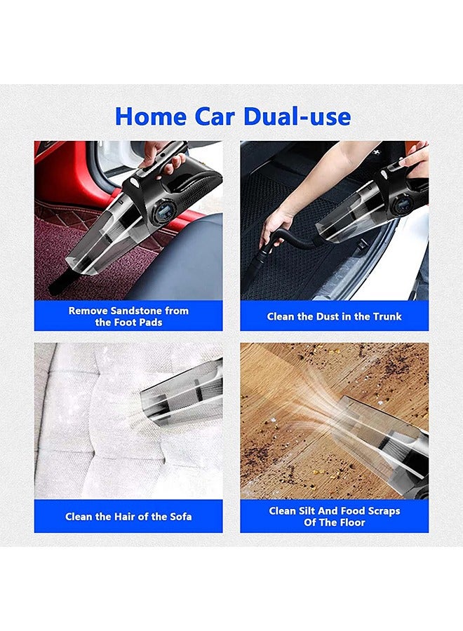 Car Vacuum Cleaner - Corded Plug Dustbuster - Handheld Vacuum Cleaner with LED Light and Inflator - 6000Pa
