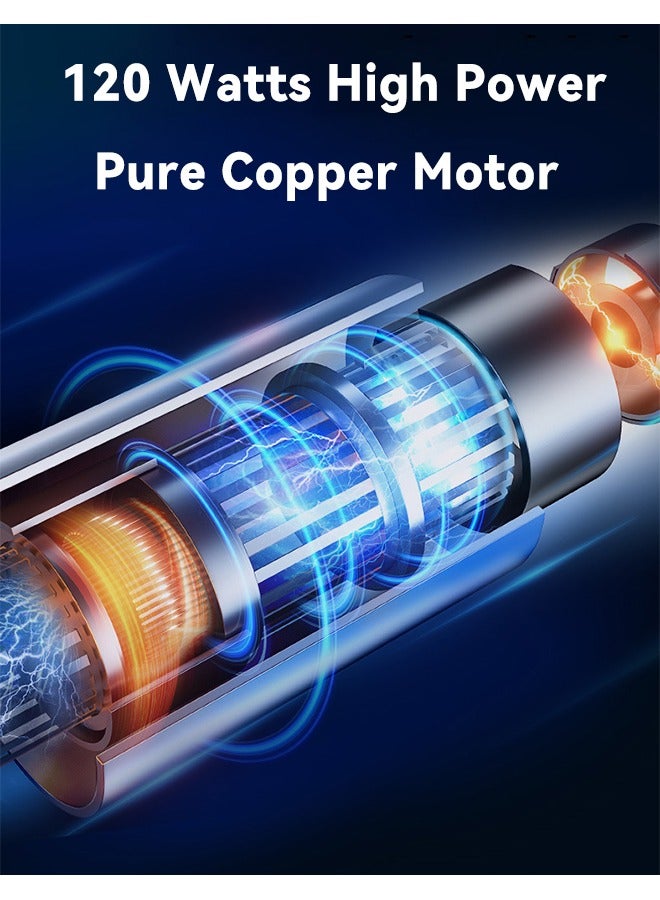 Car Vacuum Cleaner - Corded Plug Dustbuster - Handheld Vacuum Cleaner with LED Light and Inflator - 6000Pa