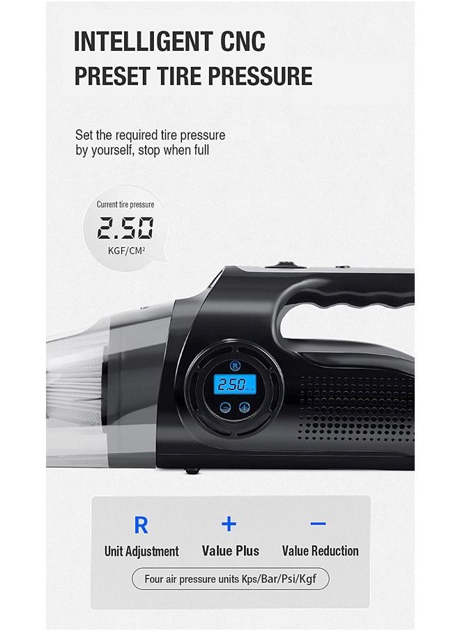 Mi VAZA - Car Vacuum Cleaner - Corded Plug Dustbuster - Handheld Vacuum Cleaner with LED Light and Inflator - 6000Pa - Image 1