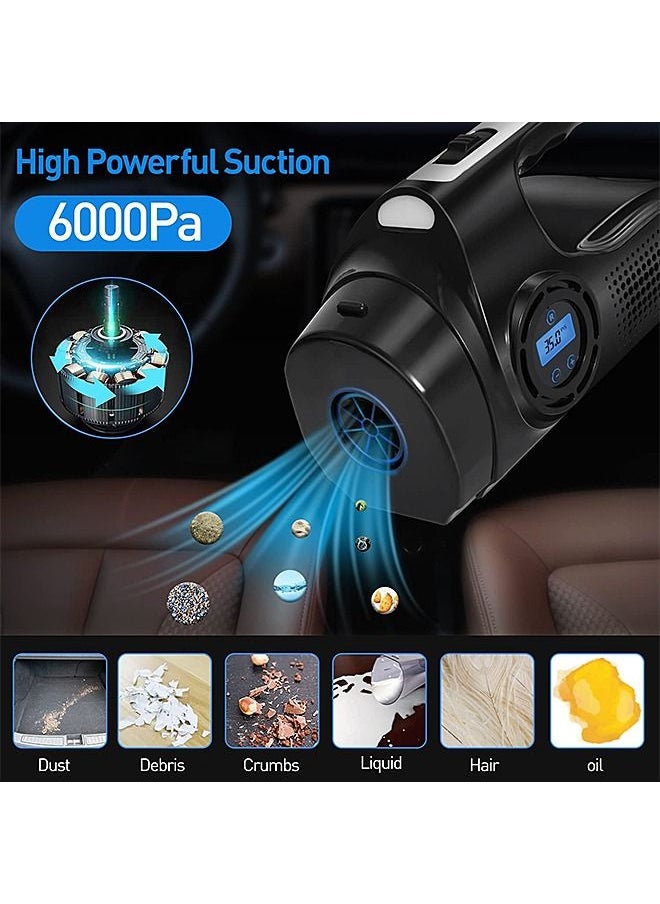 Mi VAZA - Car Vacuum Cleaner - Corded Plug Dustbuster - Handheld Vacuum Cleaner with LED Light and Inflator - 6000Pa - Image 1