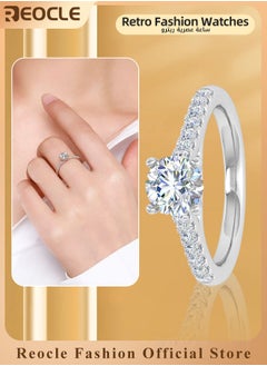 Women's Zircon Ring Flash Rhinestone Round Princess Ring with Round Cut Diamond Best Jewelry Gifts for Marriage Anniversary & Birthday