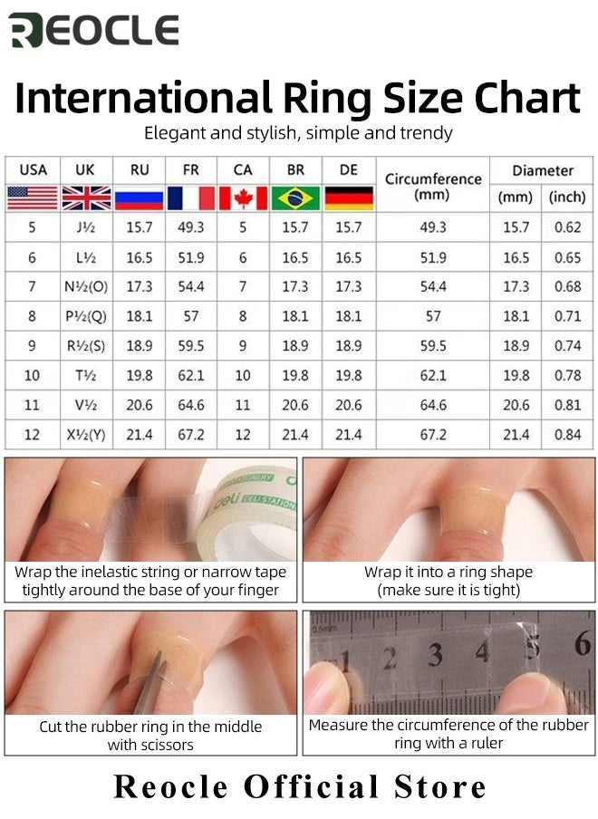 REOCLE - Women's Zircon Ring Flash Rhinestone Round Princess Ring with Round Cut Diamond Best Jewelry Gifts for Marriage Anniversary & Birthday - Image 1
