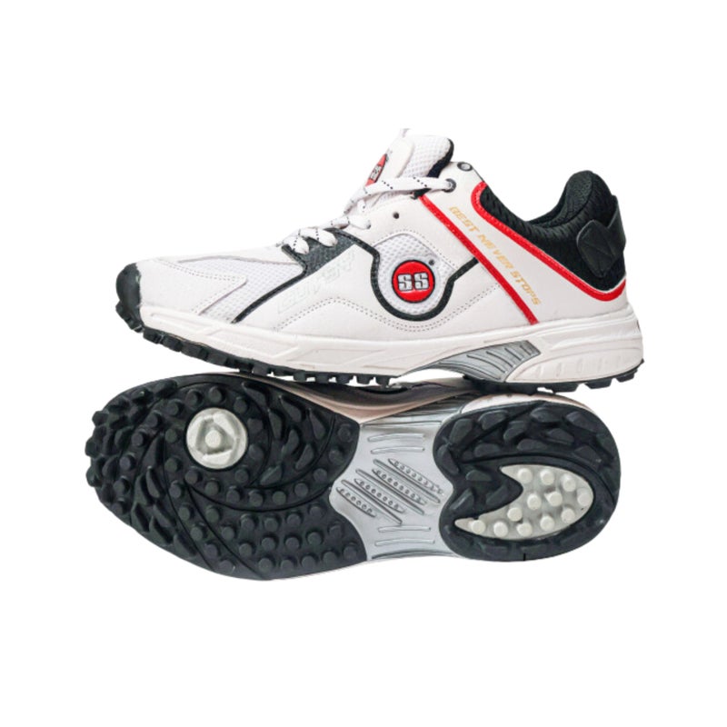 SS Gutsy White/Black/Red Cricket Shoes, UK 2 / EU 34 - Image 1
