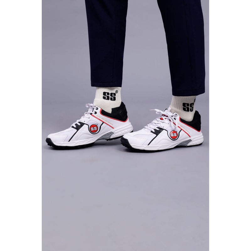 SS Gutsy White/Black/Red Cricket Shoes, UK 2 / EU 34 - Image 4