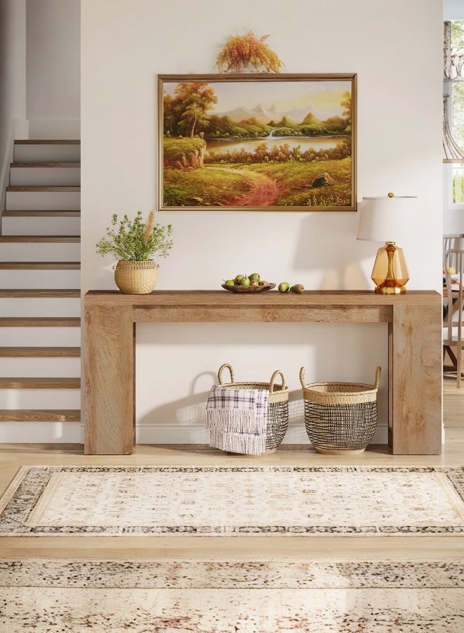 woodx Modern Natural Console Table – Light Oak Finish  - Image 2