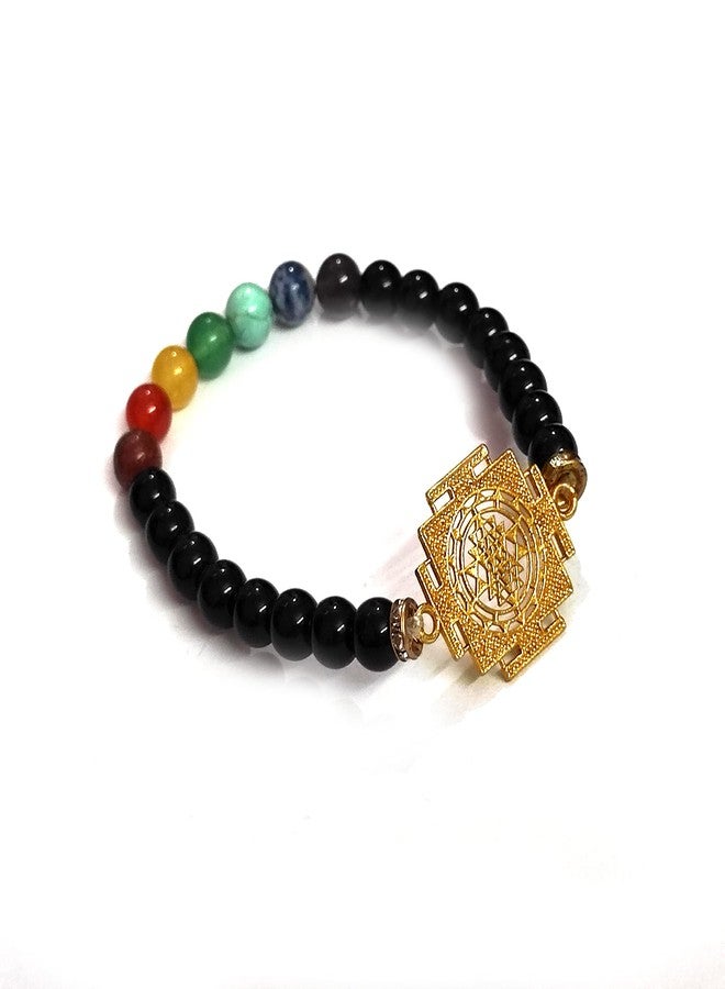 ASTROGHAR Shree Yantra Laxmi yantra Seven Chakras Crystals Adjustable Crystals Bracelet For Men And Women For Reiki Healing And Chakra healing - Image 3