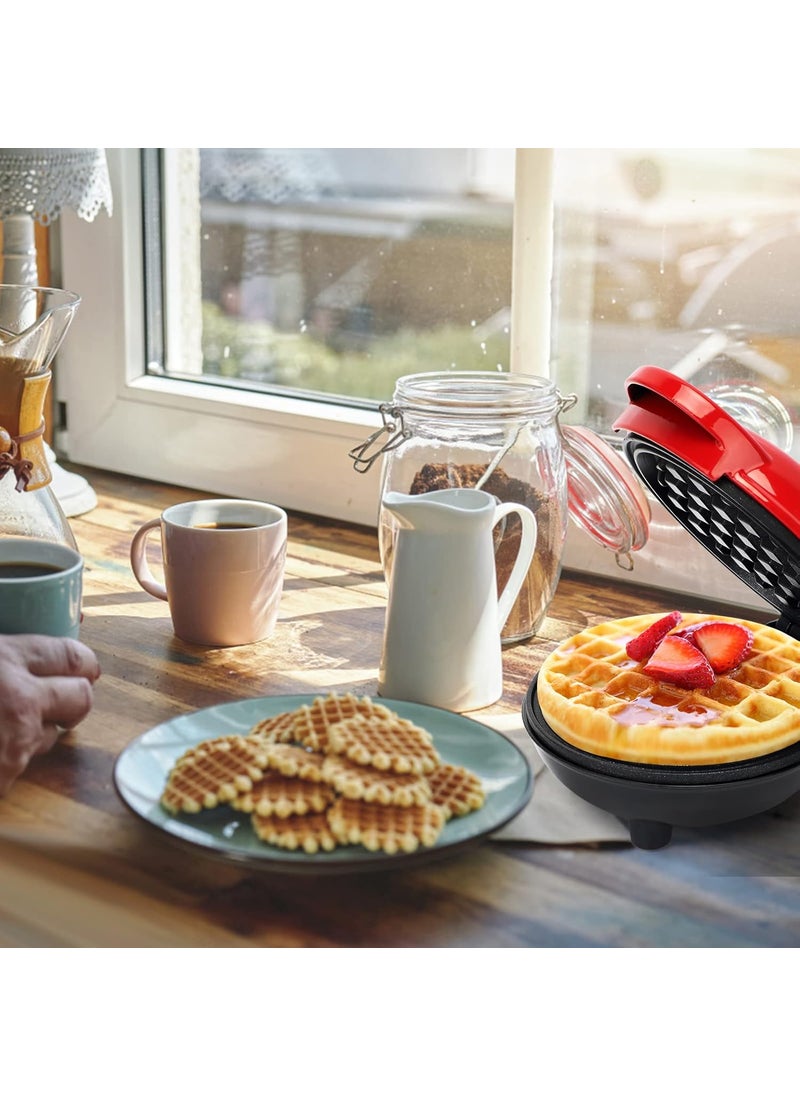 Gohytal Gohytal Mini Waffle Maker 350W Mini Electric Round Waffle Maker Small Waffle Maker with NonStick Coating Waffle Maker for Waffles Retro Waffle Maker for Family Parties Childrens Birthdays  - Image 4