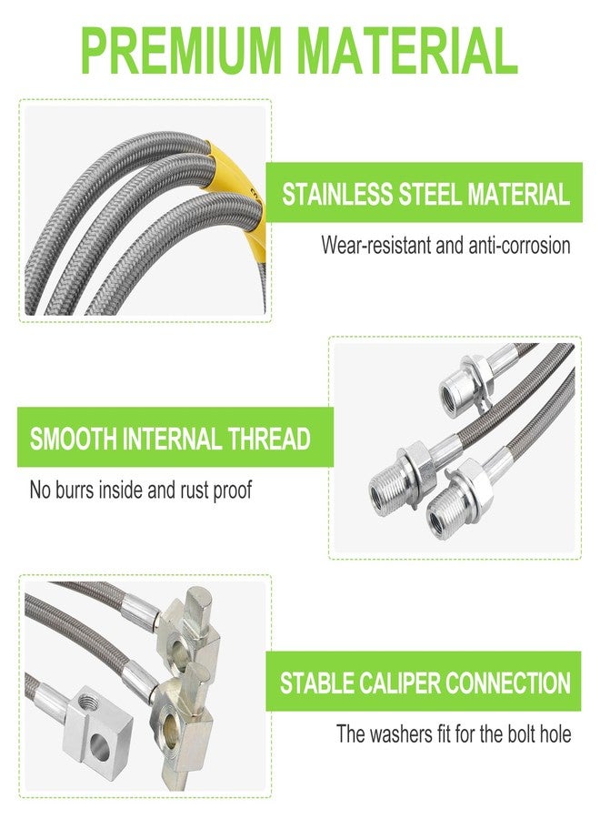 Racewill 3PCS Front and Rear Extended Stainless Steel Brake Lines Compatible with 1971-1991 Chevy GMC C/K 10 15 20 25 Blazer 4"-6" Lift - Image 2