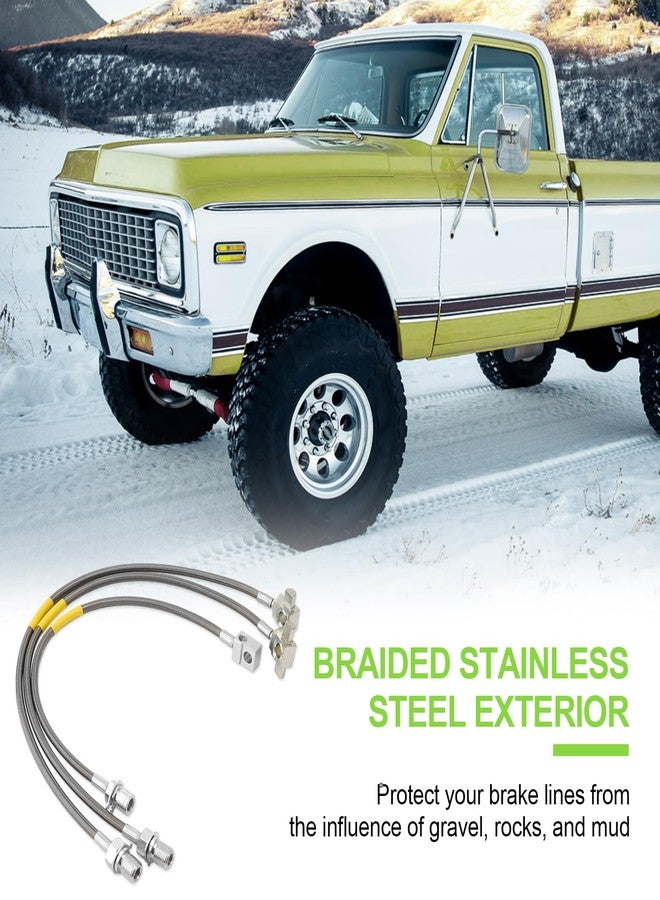 Racewill 3PCS Front and Rear Extended Stainless Steel Brake Lines Compatible with 1971-1991 Chevy GMC C/K 10 15 20 25 Blazer 4"-6" Lift - Image 5