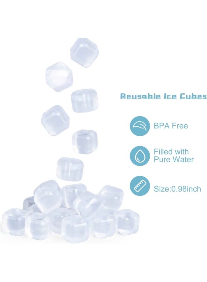 48 Pack Reusable Ice Cube for Drinks, Transparent Square Plastic ice Cubes Without Diluting, Refreezable Ice Cubes for Coffee, Soda, Juice,Summer Essentials - Image 3