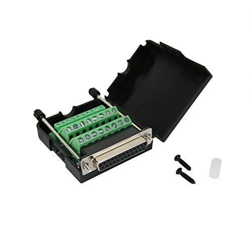 Twinkle Bay TwinkleBay DB25 Connector to Wiring Terminal Db25 Breakout Board Solder-Free (Female Adapter with Case) - Image 1