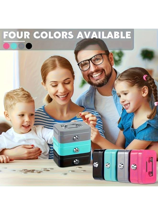 Heavy Duty Metal Locking Storage Box Secure Money Coin Safe Cash Organizer Light Green - Image 5