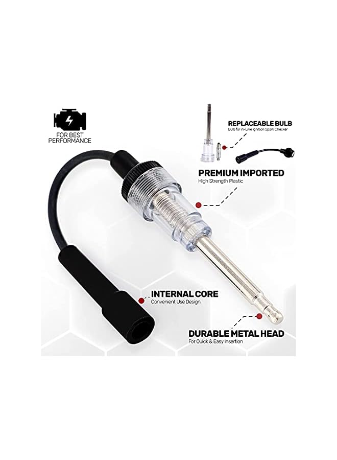 PROMASS promass Spark Plug Tester, 2Pcs Plug Ignition Diagnose Engine Tester 6-12V Detector Tool Compatible with Automotive Car Lawn Mower Truck  - Image 3