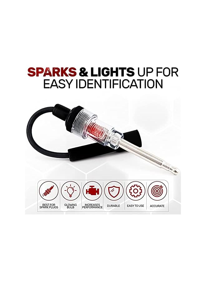 PROMASS promass Spark Plug Tester, 2Pcs Plug Ignition Diagnose Engine Tester 6-12V Detector Tool Compatible with Automotive Car Lawn Mower Truck  - Image 4