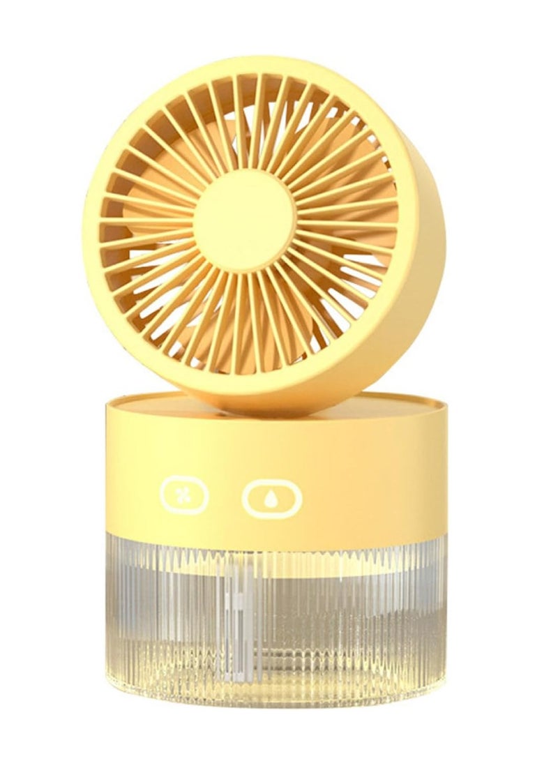 Digi Core مروحة رذاذ صغيرة للمكتب مع 3 سرعات للرياح ومرطب هواء محمول ومروحة تبريد USB قابلة لإعادة الشحن ومروحة طاولة قابلة للطي وخزان مياه للسفر في الهواء الطلق ومروحة مكتب المنزل - Image 1