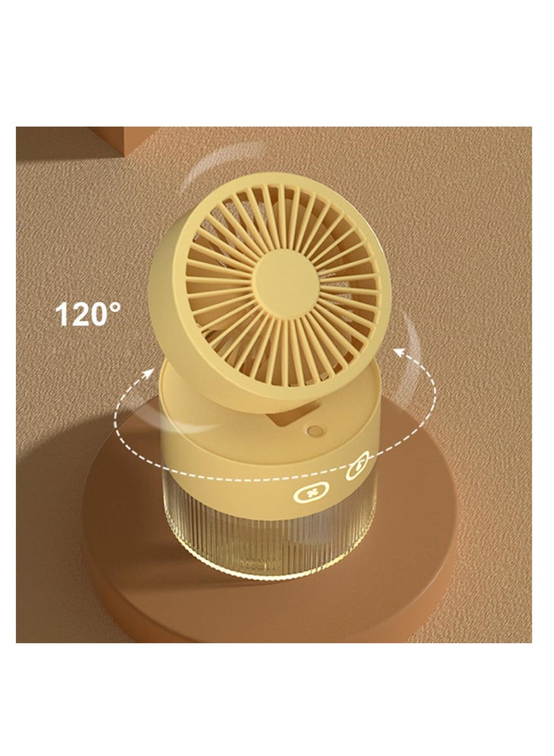 Digi Core مروحة رذاذ صغيرة للمكتب مع 3 سرعات للرياح ومرطب هواء محمول ومروحة تبريد USB قابلة لإعادة الشحن ومروحة طاولة قابلة للطي وخزان مياه للسفر في الهواء الطلق ومروحة مكتب المنزل - Image 2