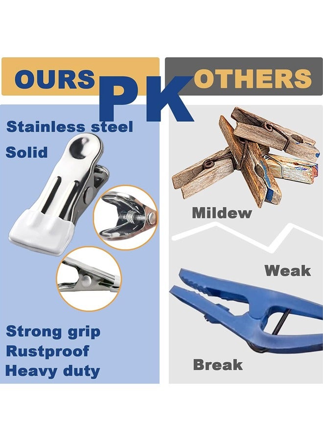 Laundry Hooks with Clips,Boot Hangers for Closet,Portable Laundry Hooks Hat Hanger Stainless Steel Home Travel Hangers Clips,Portable Home Travel Hangers for Hat, Towels, Bras, Socks(20 Pack) - Image 2