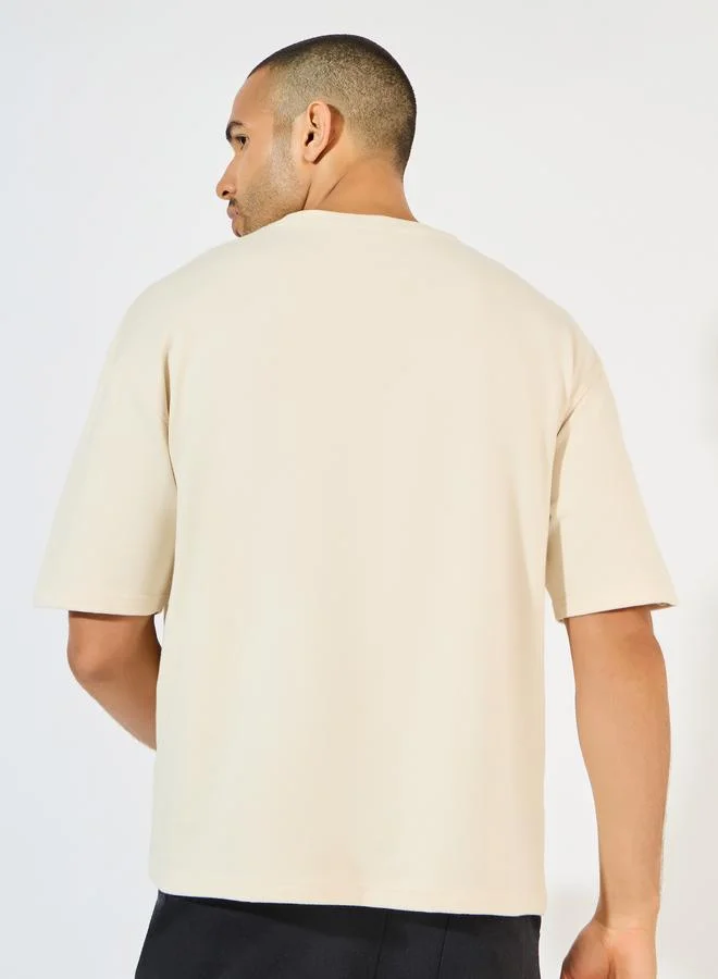 Styli Eco-Earth Terry Oversized T-Shirt with Patch Pocket
