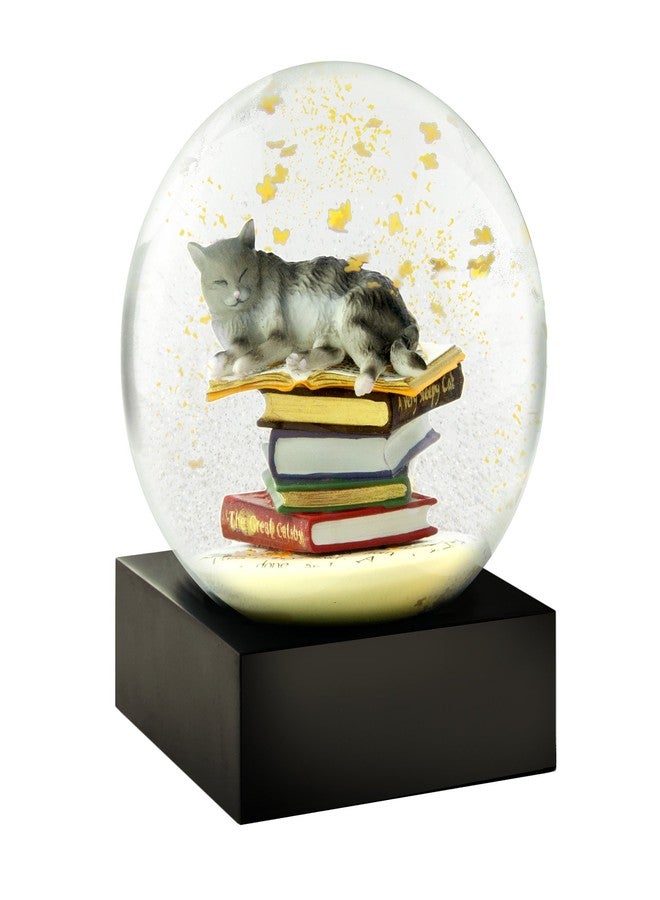 CoolSnowGlobes Cat on Books Cool Snow Globe - Image 1