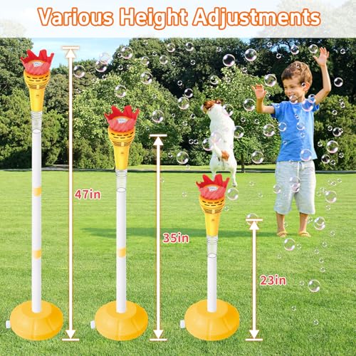 Infowush Torch Bubble Machine for Kids Rechargable Bubble Maker Bubble Toys with Light Music Outdoor Automatic Standing Height Adjustable Bubble Machine for Toddlers 13 Xmas Birthday Party Gifts - Image 5