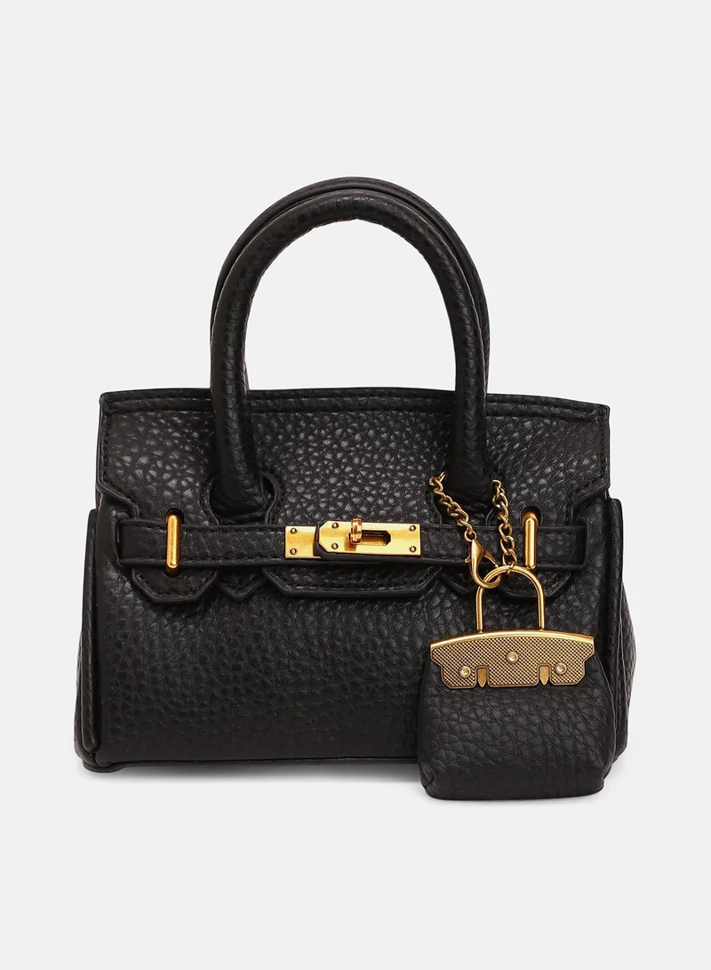 Haute Sauce Women's The Mini Overlap Satchel Sling Bag With Pouch - Onyx Black