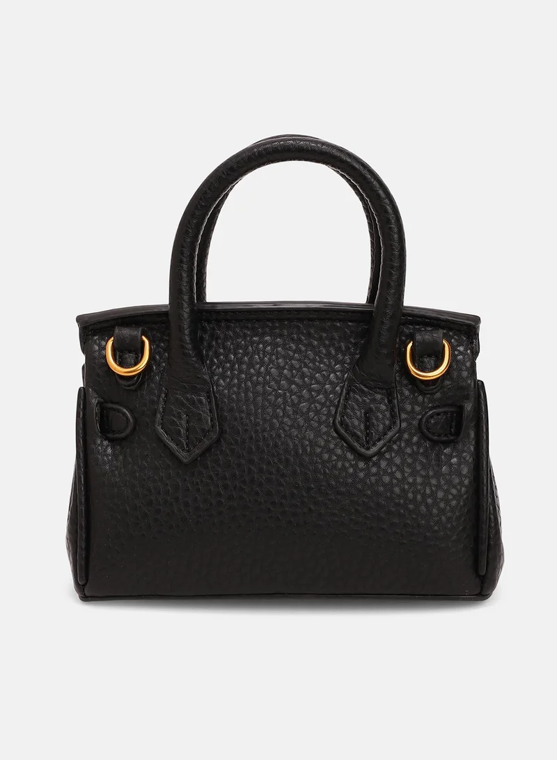 Haute Sauce Women's The Mini Overlap Satchel Sling Bag With Pouch - Onyx Black