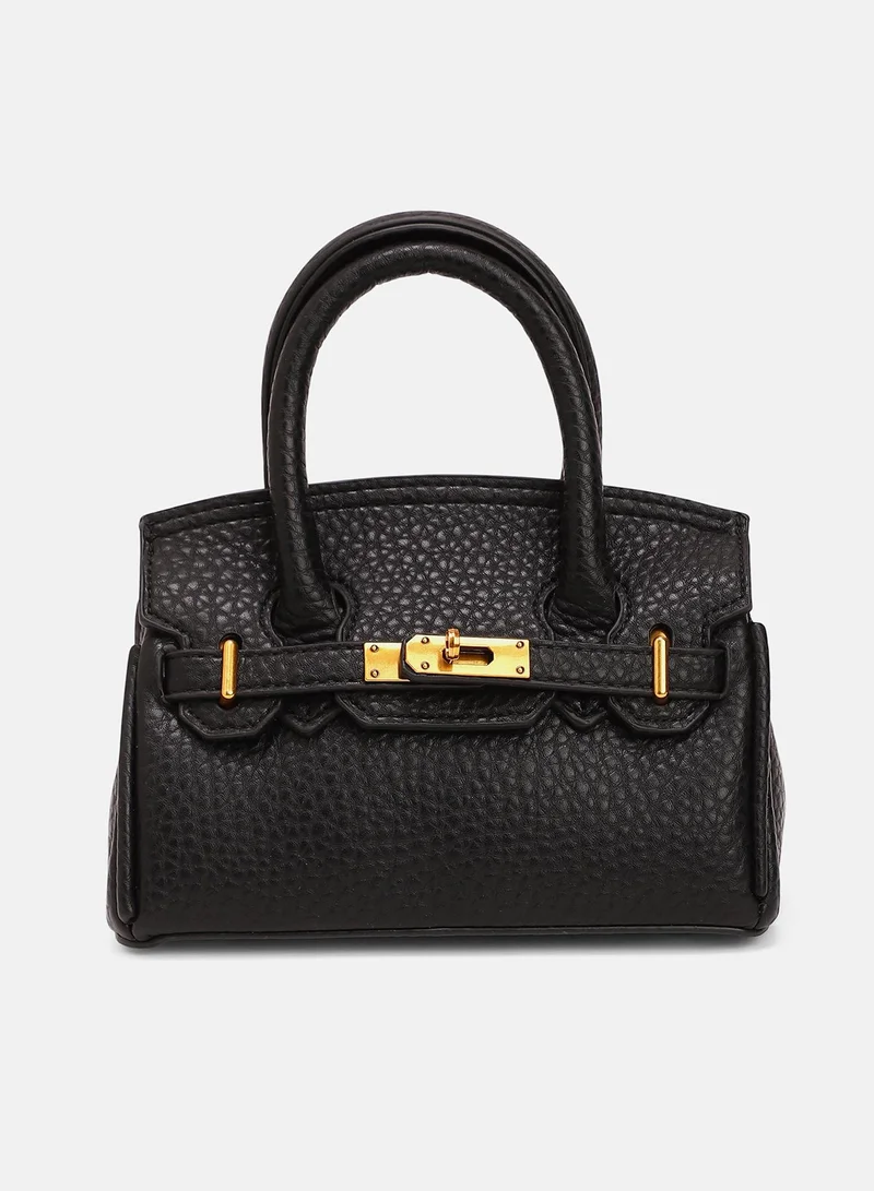 Haute Sauce Women's The Mini Overlap Satchel Sling Bag With Pouch - Onyx Black