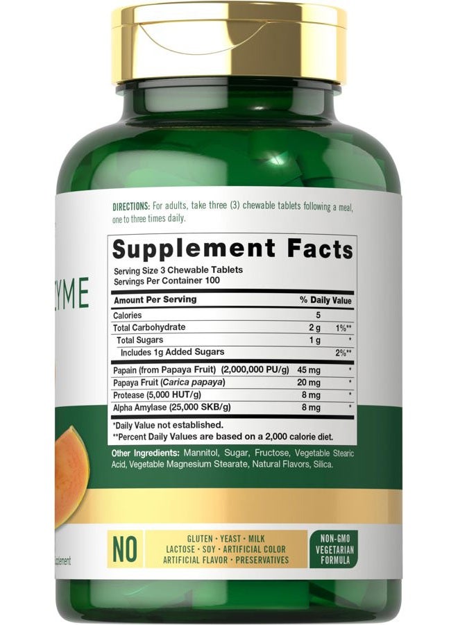Carlyle Papaya Enzyme Chewable Tablets | Vegetarian, Non-GMO, Gluten Free Formula | Tropical Flavor - Image 2