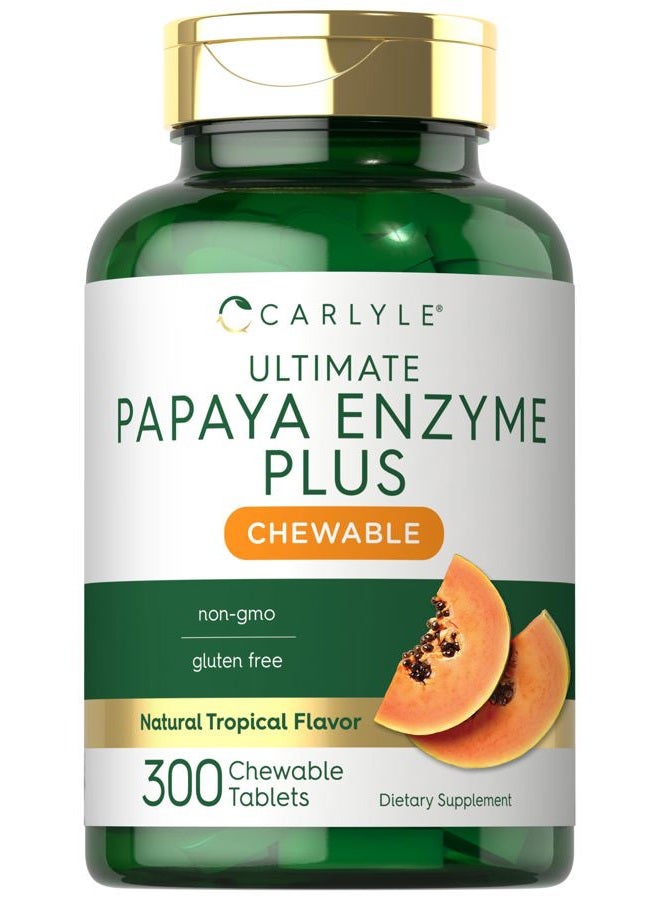 Carlyle Papaya Enzyme Chewable Tablets | Vegetarian, Non-GMO, Gluten Free Formula | Tropical Flavor - Image 1