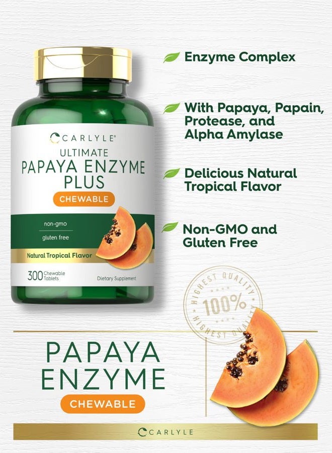 Carlyle Papaya Enzyme Chewable Tablets | Vegetarian, Non-GMO, Gluten Free Formula | Tropical Flavor - Image 4