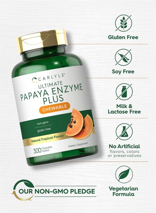 Carlyle Papaya Enzyme Chewable Tablets | Vegetarian, Non-GMO, Gluten Free Formula | Tropical Flavor - Image 5