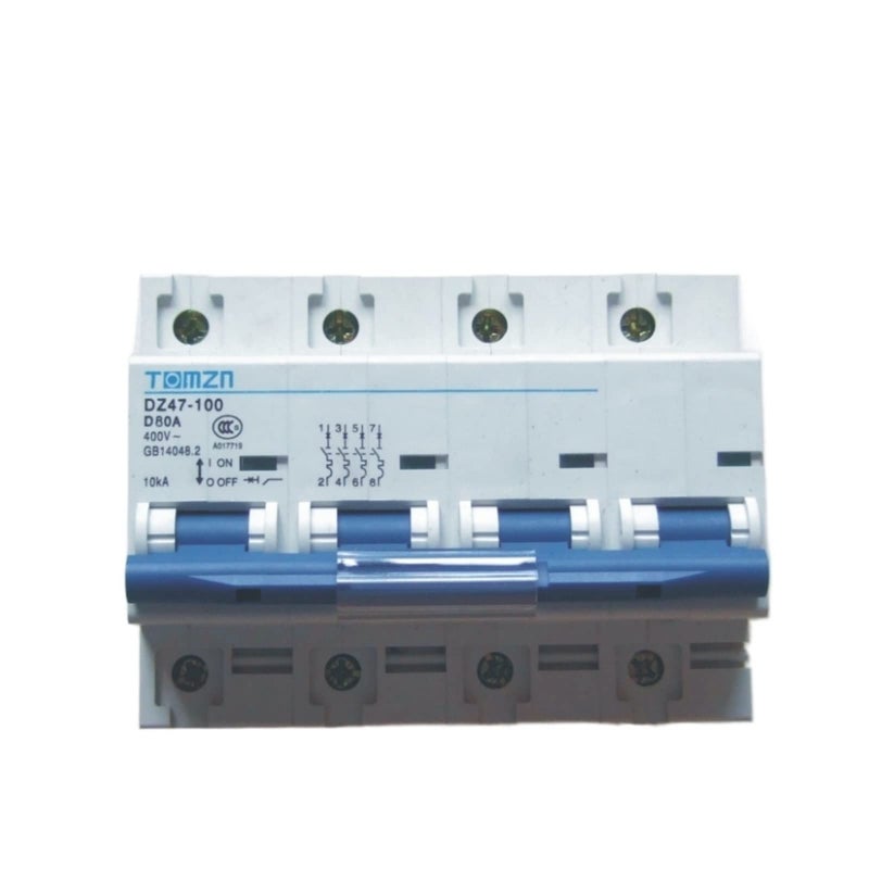 4 Pole 80A 240V 415V 50Hz 60Hz Miniature Circuit Breaker MCB - Image 2