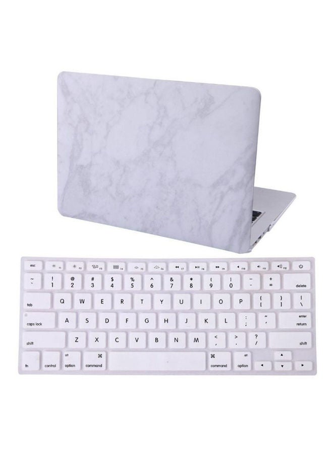 NIBEMINENT Marble Designer Hard Shell Case Cover For Apple Macbook 13-Inch White - Image 1