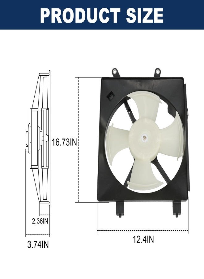 JDMSPEED AC A/C Condenser Radiator Cooling Fan Assembly Replacement for Honda Civic 2001-2005 HO3113114 620-220 610380 Driver Left Side - Image 4