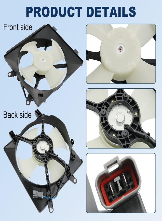 JDMSPEED AC A/C Condenser Radiator Cooling Fan Assembly Replacement for Honda Civic 2001-2005 HO3113114 620-220 610380 Driver Left Side - Image 3